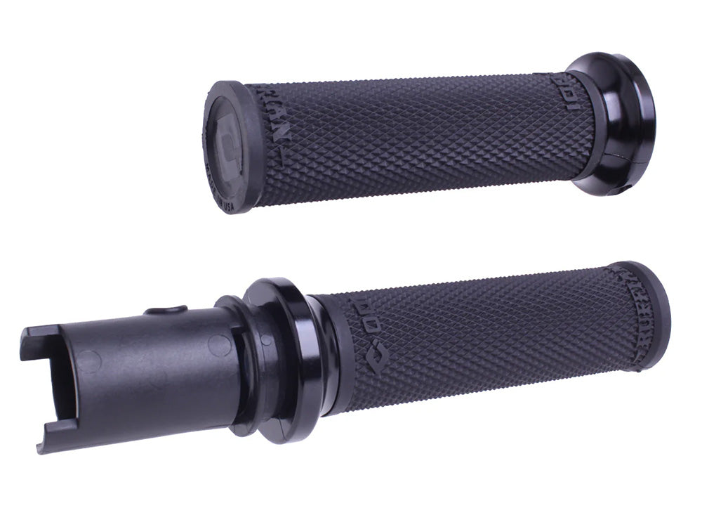 Ruffian Lock-On Handgrips - Black/Black. Fits CVO Touring 2023up, Street Glide & Road Glide 2024up, Touring 2025up & Softail 2025up