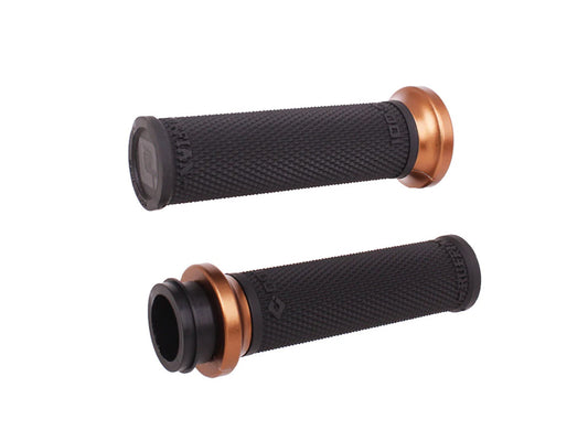 Ruffian Lock-On Handgrips - Black/Bronze. Fits Big Twin 2008-2024 with Throttle-by-Wire