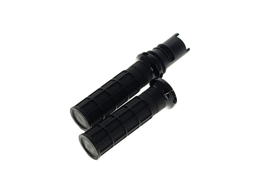 Hart-Luck Full Waffle Lock-On Handgrips - Black. Fits CVO Touring 2023up, Street Glide & Road Glide 2024up, Touring 2025up & Softail 2025up