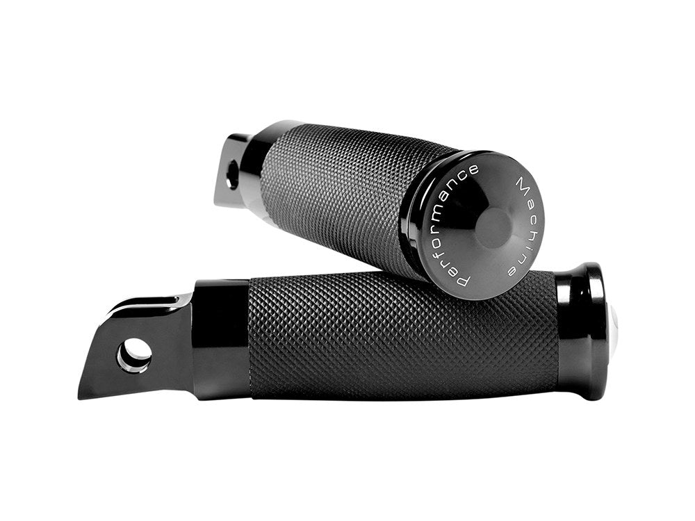 Contour Rubber Wrapped Footpegs - Black. Fits Softail 2018up Front Rider