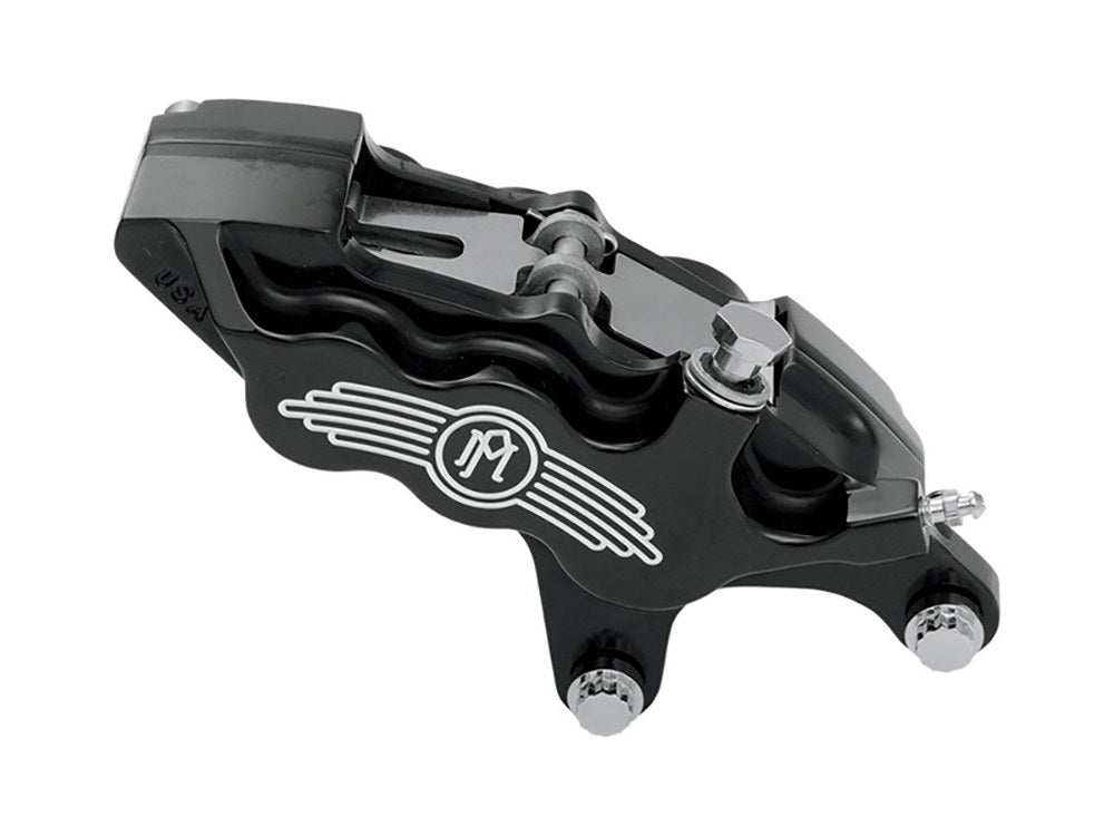 Right Hand Front 6 Piston Caliper - Black Contrast Cut. Fits most Big Twin 1984-1999 & Sportster 1984-1999 Models with 11.5in. Disc Rotor.