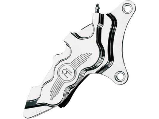 Right Hand Front 6 Piston Caliper - Chrome. Fits most Big Twin 1984-1999 & Sportster 1984-1999 Models with 11.5in. Disc Rotor.