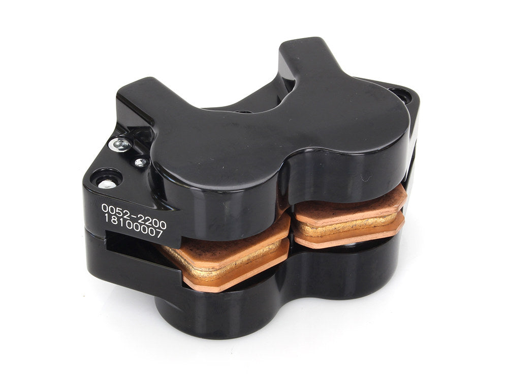 Right Hand Front 4 Piston Caliper - Black Contrast Cut. Fits FXSTS Springer Softail.
