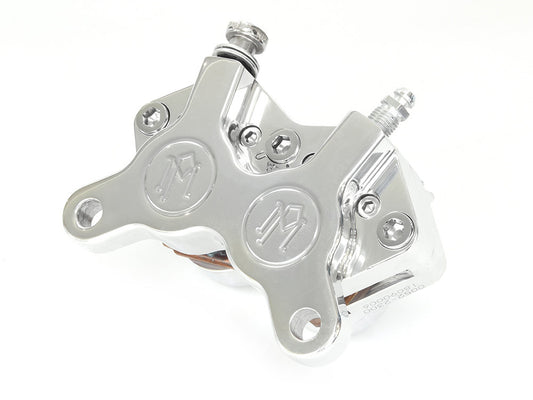 Universal 4 Piston Caliper - Polished. Fits H-D with 11.5in. Disc Rotor.
