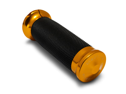 Contour Handgrips - Gold. Fits CVO Touring 2023up, Street Glide & Road Glide 2024up, Touring 2025up & Softail 2025up