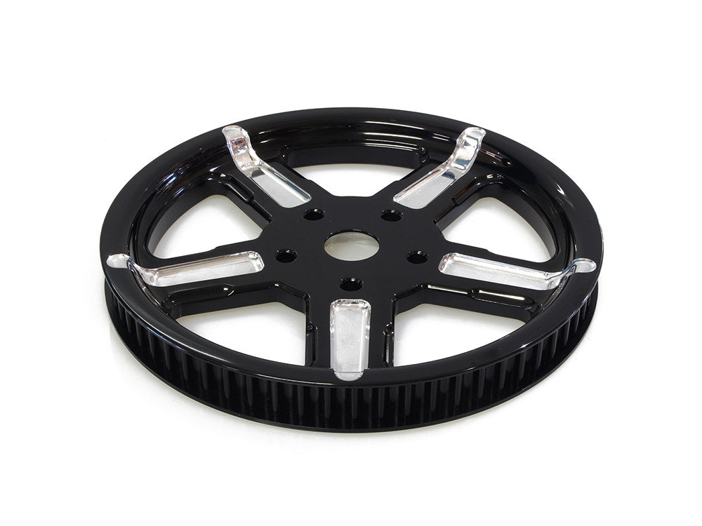 66 Tooth x 1in. wide Formula Pulley - Black Contrast Cut Platinum.