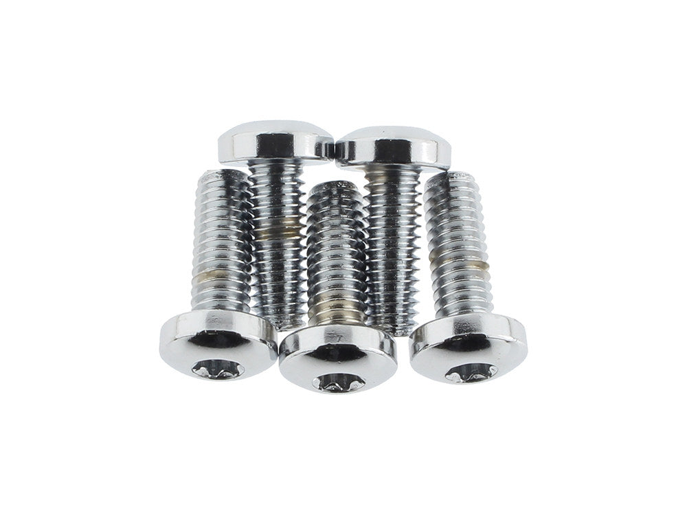 Front Disc Rotor Bolts - Chrome. Fits H-D Big Twin 1984up & Sportster 1984-2021.