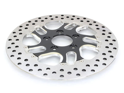 11.5in. Left Hand Front Rival Disc Rotor - Black Contrast Cut Platinum. Fits H-D 1984up with 11-1/2in. Disc Rotor(s).