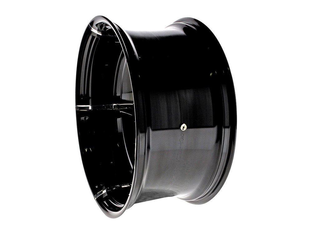 18in. x 8.50in. wide Formula Wheel - Black Contrast Cut Platinum.
