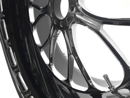 18in. x 8.50in. wide Heathen Wheel - Black Contrast Cut Platinum.