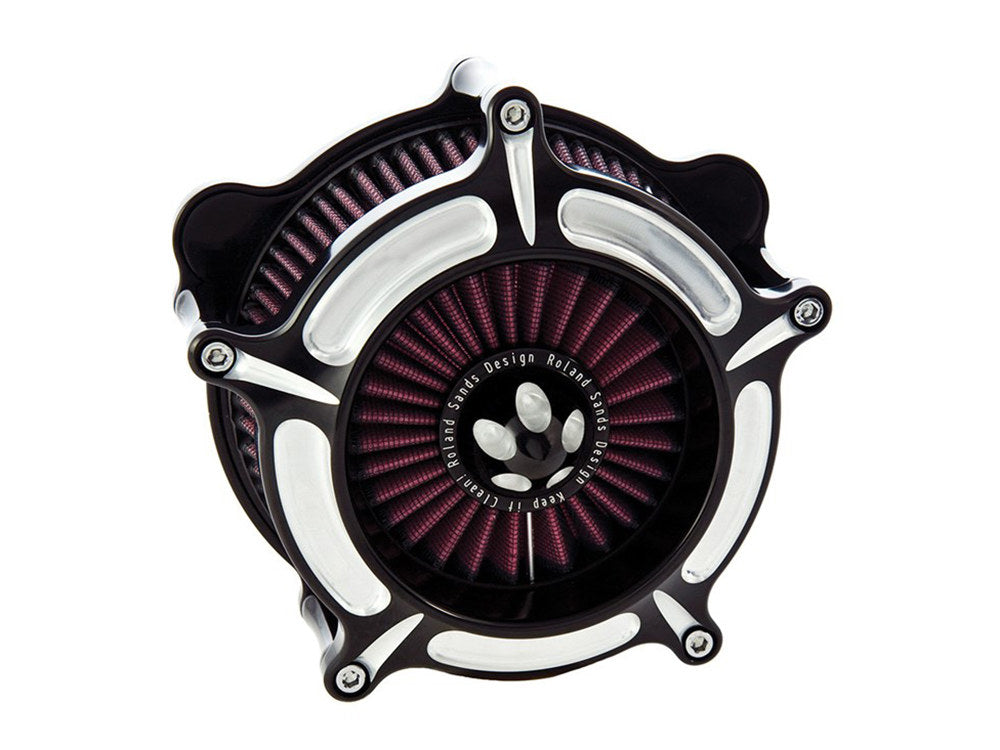 Turbine Air Cleaner Kit - Black Contrast Cut. Fits Touring 2017-2024 & Softail 2018-2024