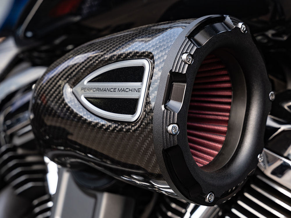 C4 Series Air Cleaner Kit - Carbon Fiber. Fits Big Twin 1993-2017 with CV Carb or Cable Operated Delphi EFI