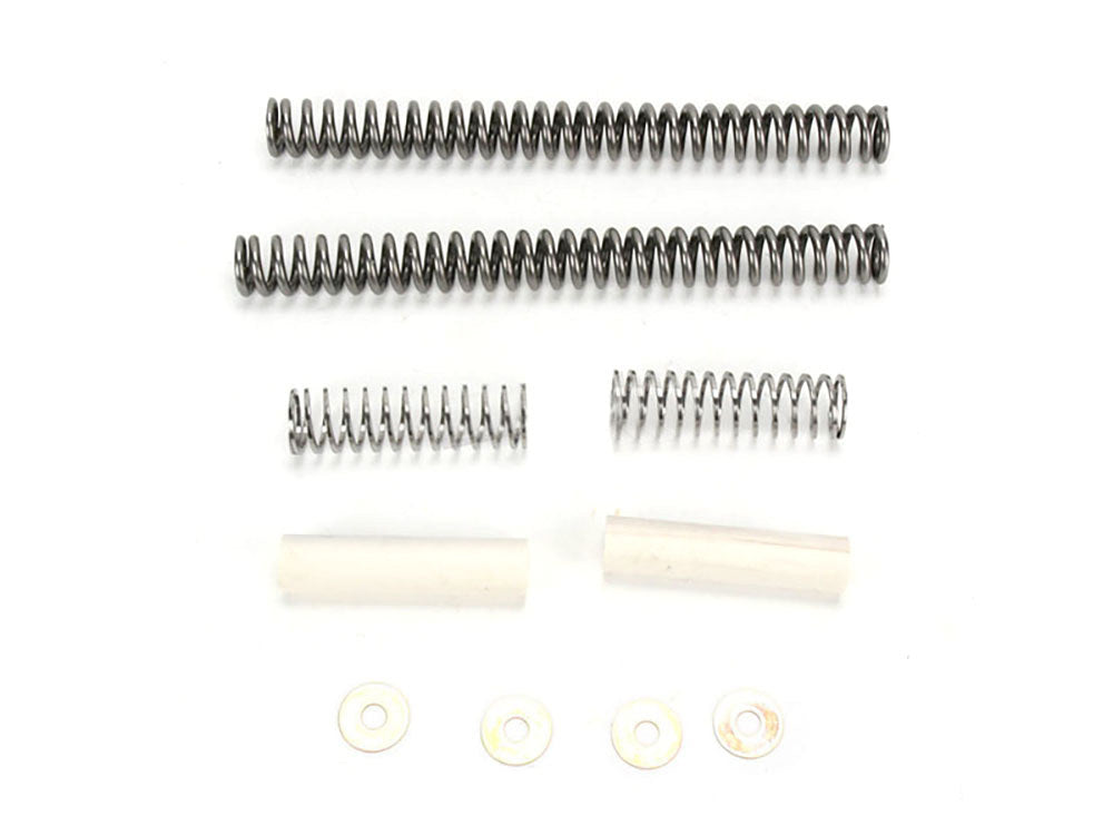 Front Fork Spring Lowering Kit. Fits Softail 1984-2017, Dyna Wide Glide 1993-2005 & Touring 1980-2013.