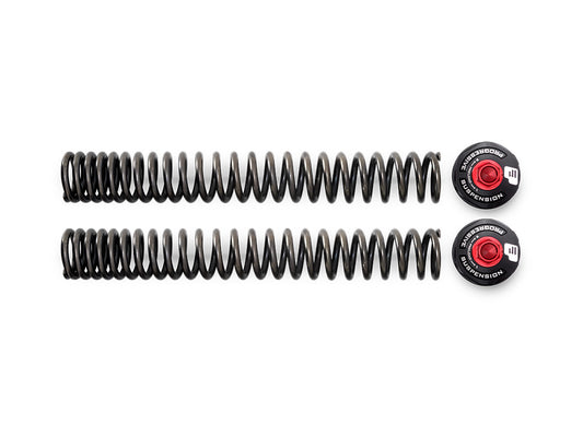 47mm Fork Preload Adjuster with Fork Spring Kit. Fits CVO Road Glide 2023up & CVO Road Glide ST 2024up