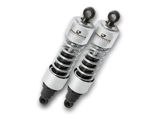 412 Series, 11in. Rear Shock Absorbers - Chrome. Fits 4Spd Big Twin 1973-1986