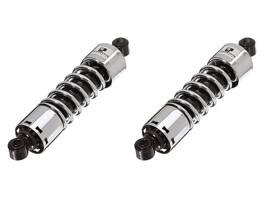 412 Series, 12in. Standard Spring Rate Rear Shock Absorbers - Chrome. Fits Dyna 1991-2017.