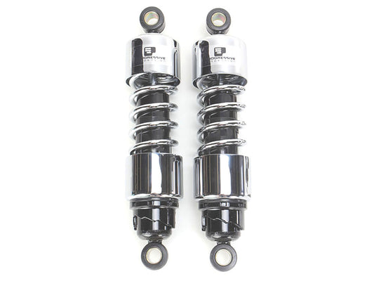 412 Series, 11.5in. Standard Spring Rate Rear Shock Absorbers - Chrome. Fits Sportster 2004-2021