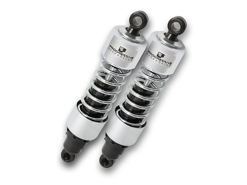 412 Series, 11.5in. Heavy Duty Spring Rate Rear Shock Absorbers - Chrome. Fits Sportster 2004-2021