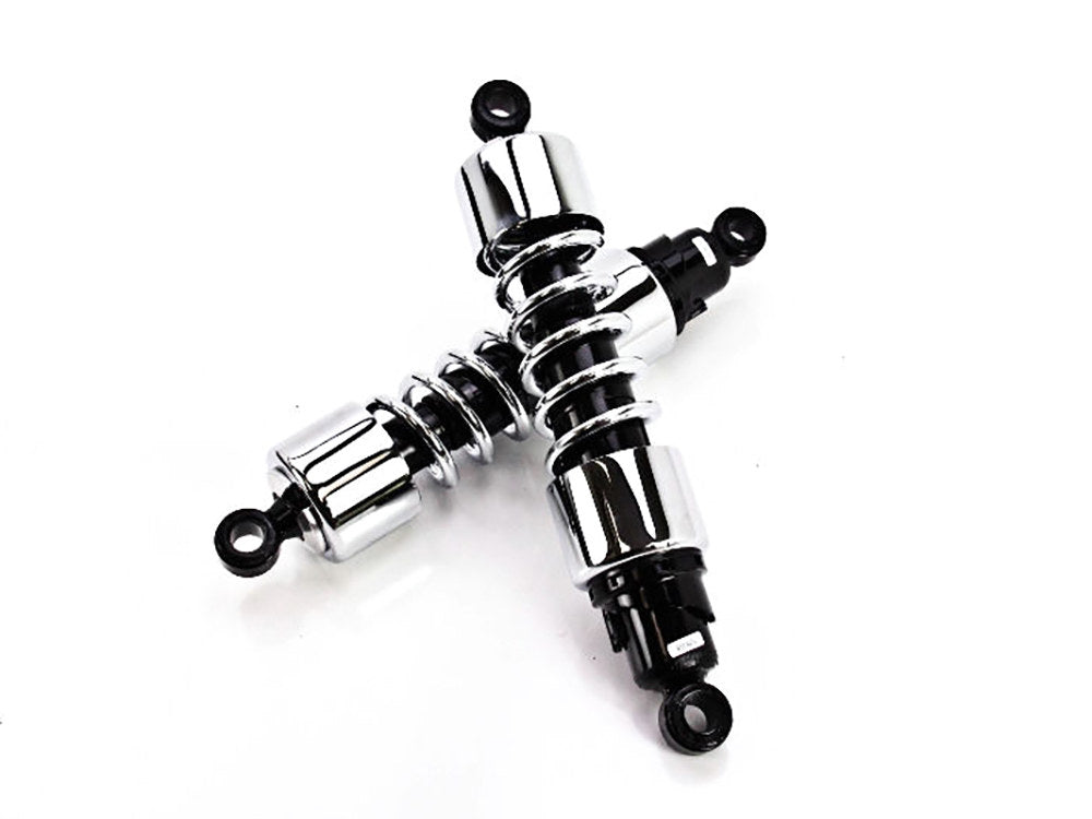 412 Series, 12in. Heavy Duty Spring Rate Rear Shock Absorbers - Chrome. Fits Touring 2006up.