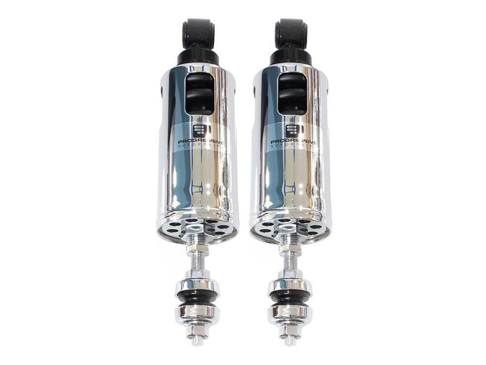 422 Series, Standard Spring Rate Rear Shock Absorbers - Chrome. Fits Softail 2000-2017.