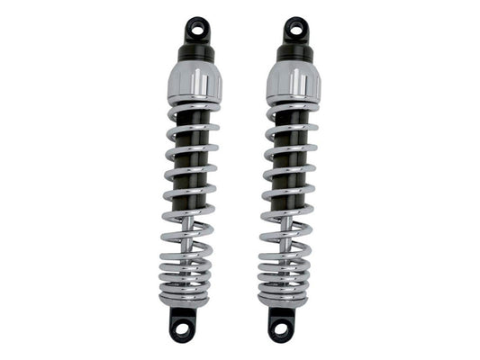 444 Series, 12in. Standard Spring Rate Rear Shock Absorbers - Chrome. Fits Dyna 1991-2017.