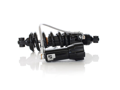 465 Series, 12.2in. Rear Shock Absorber with Remote Adjustable Preload & Standard Spring Rate - Black. Fits Softail 2018up.