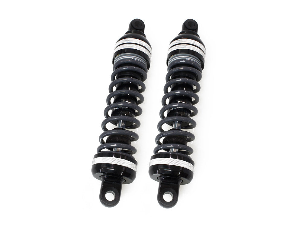 944 Series, 13in. Heavy Duty Spring Rate Rear Shock Absorbers - Black. Fits Touring 1980up.