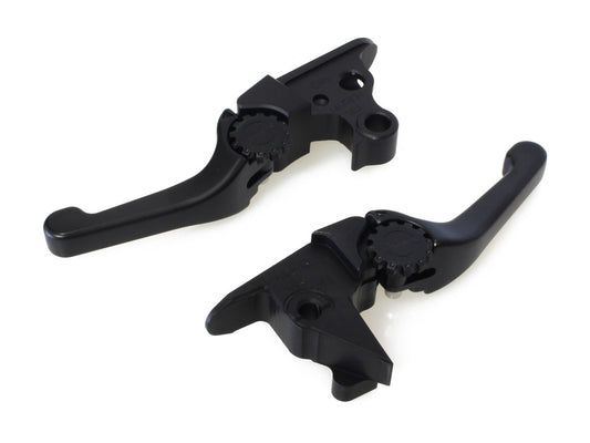 Adjustable Shorty Anthem Levers - Black. Fits Softail 2015-2024