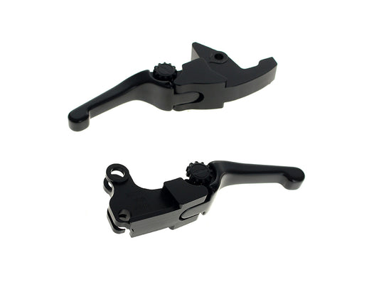 Adjustable Shorty Anthem Levers - Black. Fits Softail 2025up