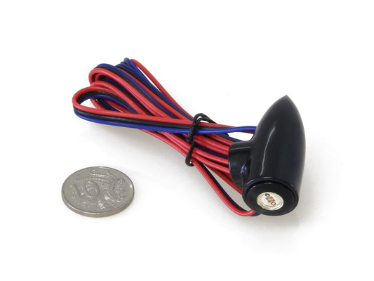 Universal Lightning Mini Bullets with Amber LED - Gloss Black.