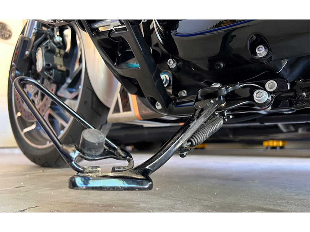 The Fix-Stand Wedge Plate - Black. Fits Softail 2018up.