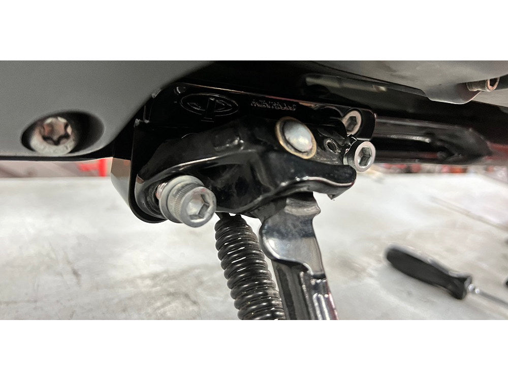 The Fix-Stand Wedge Plate - Black. Fits Softail 2018up.