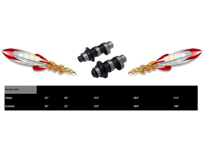 584C Chain Drive Camshafts. Fits Dyna 2006 & Twin Cam 2007-2017.