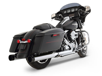 4in. Slip-On Mufflers - Chrome with Black End Caps. Fits Touring 2017up.