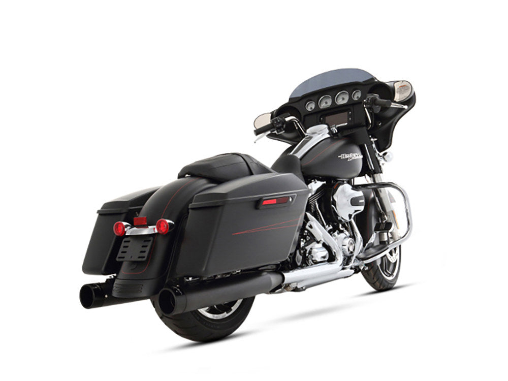 4in. Slip-On Mufflers - Black with Black End Caps. Fits Touring 2017up.