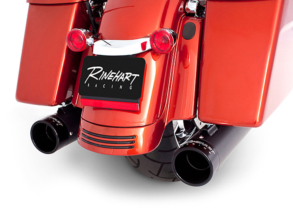 4in. Slip-On Mufflers - Black with Black End Caps. Fits Touring 2017up.