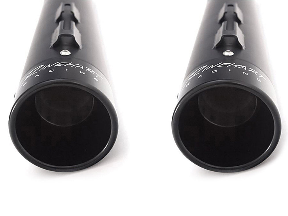 4in. Slip-On Mufflers - Black with Black End Caps. Fits Touring 2017up.