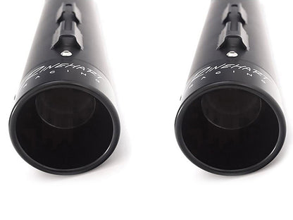 4in. Slip-On Mufflers - Black with Black End Caps. Fits Touring 2017up.
