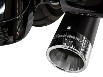 4in. Slip-On Mufflers - Black with Chrome End Caps. Fits Touring 2017up.