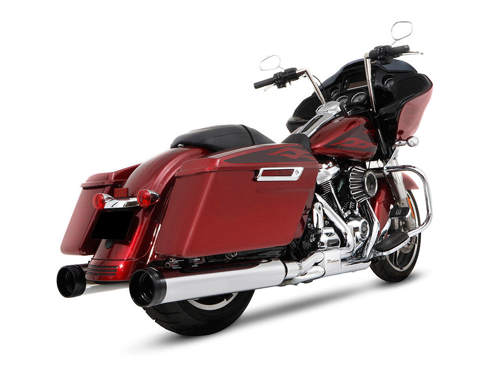 4-1/2in. MotoPro 45 Traditional Slip-On Mufflers - Chrome with Black End Caps. Fits Touring 2017up.