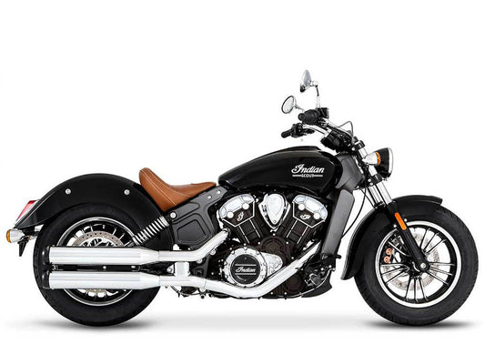 3-1/2in. Slip-On Mufflers - Chrome with Black End Caps. Fits Indian Scout 2015-2024