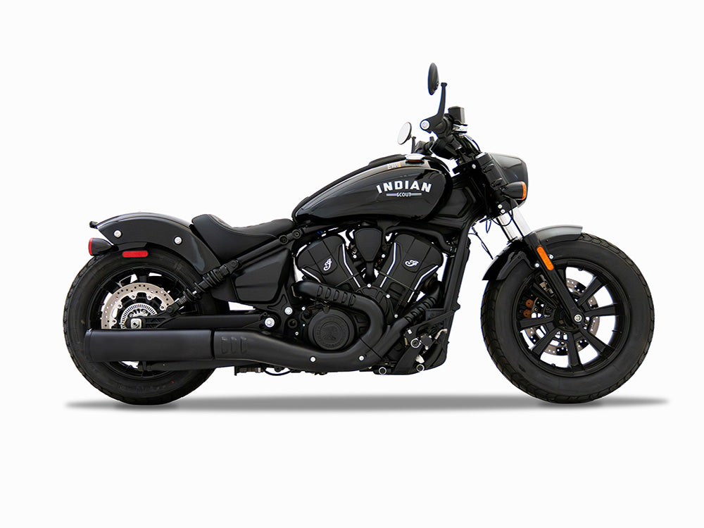 4.5in. DBX45 Slip-On Muffler - Black with Black End Cap. Fits Indian Scout 2025up