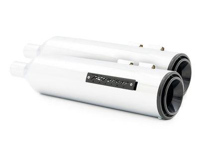4-1/2in. HP45 Slip-On Short Race Inspired Mufflers - Chrome with Black End Caps. Fits Touring 2017up.
