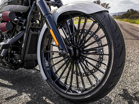 6in. wide, Straight Cut LS-2 Front Fender. Fits Breakout 2013up with 23in. Front Wheel.