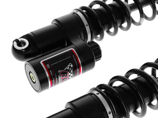 13in. RS-2 Heavy Duty Piggyback Rear Shock Absorbers - Black. Fits Touring 1999up.