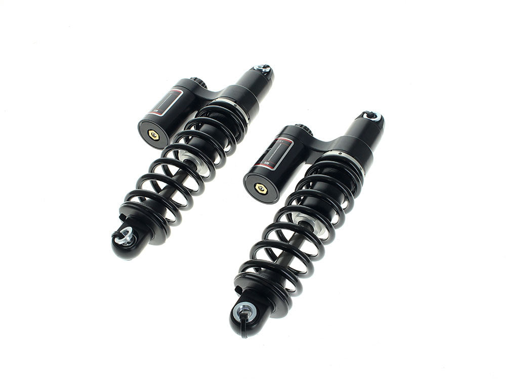 13in. RS-2 Heavy Duty Piggyback Rear Shock Absorbers - Black. Fits Dyna 1991-2017.