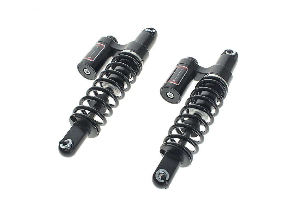 14in. RS-2 Heavy Duty Piggyback Rear Shock Absorbers - Black. Fits Dyna 1991-2017.