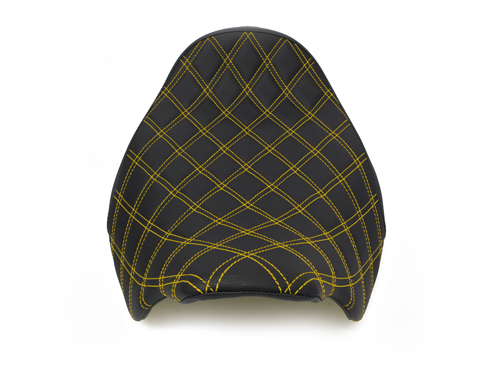 Renegade LS Solo Seat with Gold Double Diamond Lattice Stitch. Fits Most Touring 2008-2024