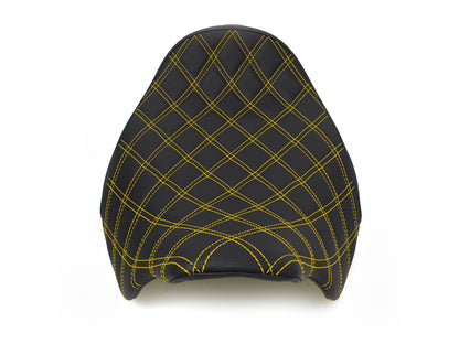 Renegade LS Solo Seat with Gold Double Diamond Lattice Stitch. Fits Most Touring 2008-2024