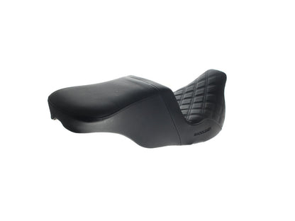 Tour Step-Up LS Dual Seat With Backrest & with Black Double Diamond Lattice Stitch. Fits Most Touring 2008-2024